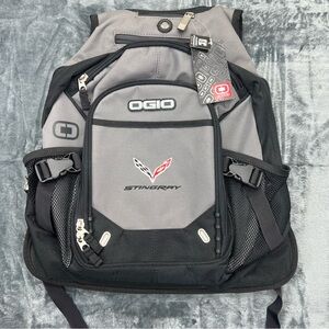 NWT Ogio Corvette C7 Stingray Multi Pocket Backpack Black Gray Adjustable Straps